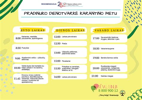 Pavyzdys vizualios dienotvarkės vaikui