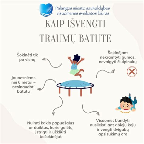 Animuota iliustracija su šokančiais vaikais ant batuto