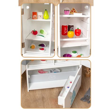 Vaikiškas šaldytuvas su maisto produktų imitacijomis