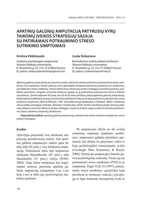 potrauminio streso sutrikimo simptomai