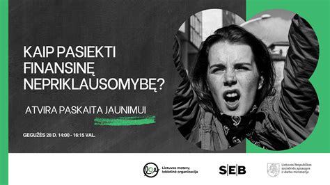 Infografika apie jaunimo finansinę nepriklausomybę