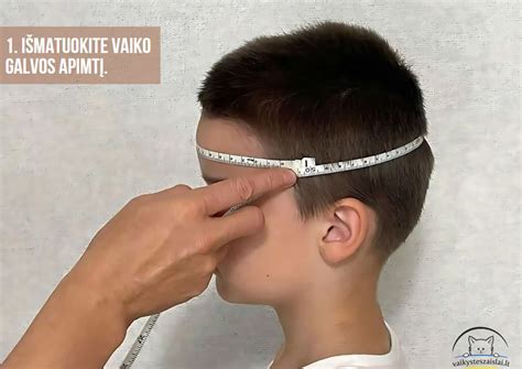 Minkštos matavimo juostelės naudojimas matuojant vaiko galvos apimtį