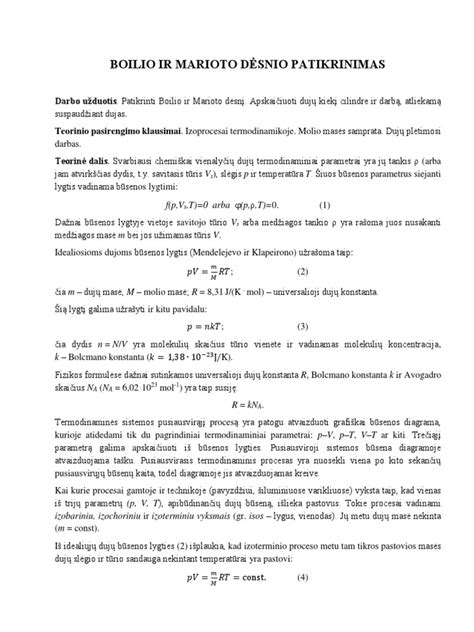 Schematinis Boilio dėsnio pavaizdavimas
