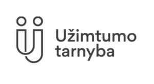 Užimtumo tarnybos logotipas ir informaciniai simboliai