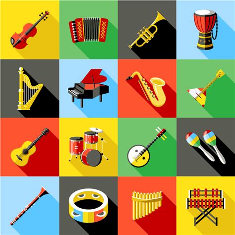 muzikos instrumentų iliustracija