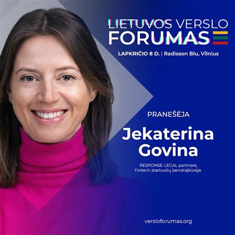 Jekaterina Govina kalba apie investicijas