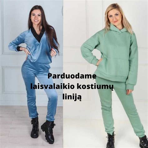 Stilingų laisvalaikio kostiumų pavyzdžiai