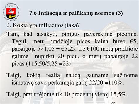 Infliacijos įtaka išmokoms