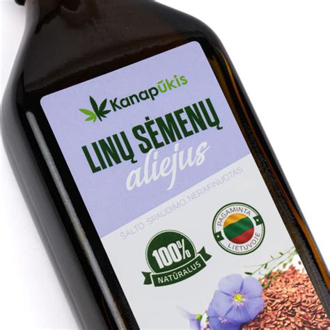 Linų sėmenų aliejaus produkto nuotrauka