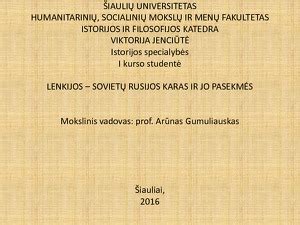 Karas ir jo pasekmės