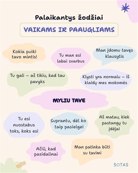 pozityvūs žodžiai vaikams