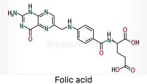schema of folic acid molecule