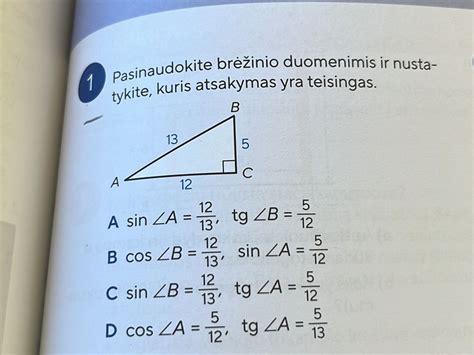 Trigonometriniai santykiai stačiajame trikampyje