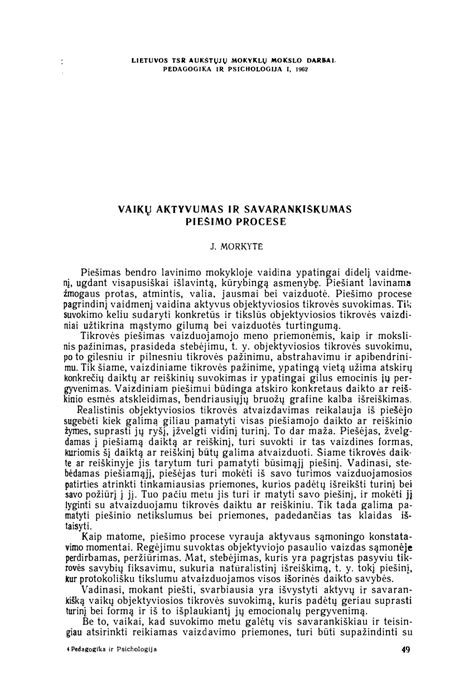 Vaikų užimtumas ir savarankiškumas
