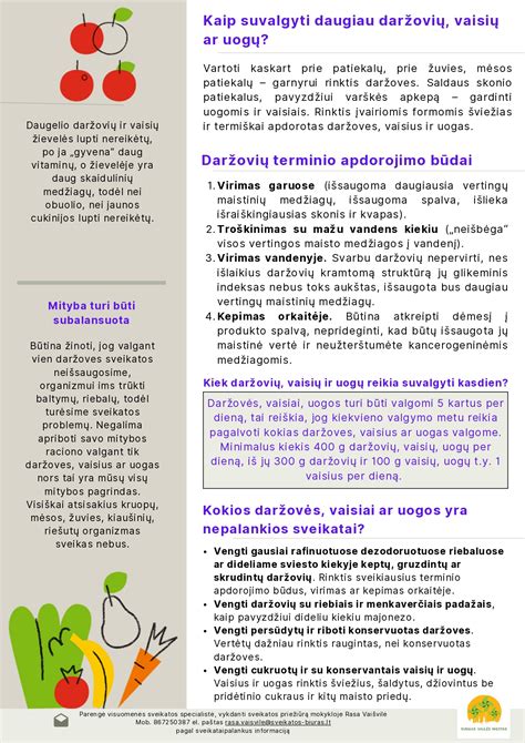 Vaizdžiai pateikta daržovių ir vaisių nauda vaikams