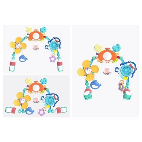 Kūdikių žaislų lankas su įvairiais kabinamais elementais