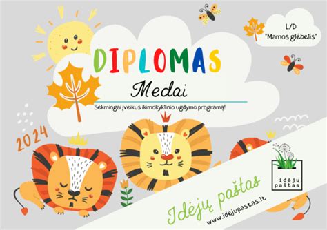 diplomo šablonas vaikams