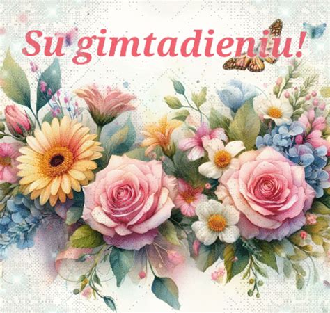 Rudeniniai gimtadienio atvirukai su gėlėmis