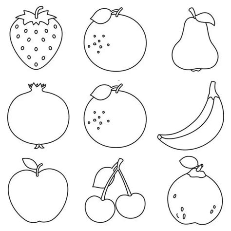 Vaisių ir daržovių piešiniai spausdinti ir spalvinti