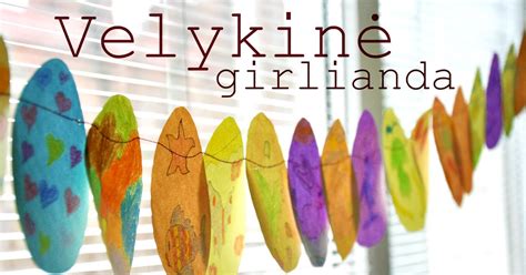 Velykinė girlianda iš popierinių margučių
