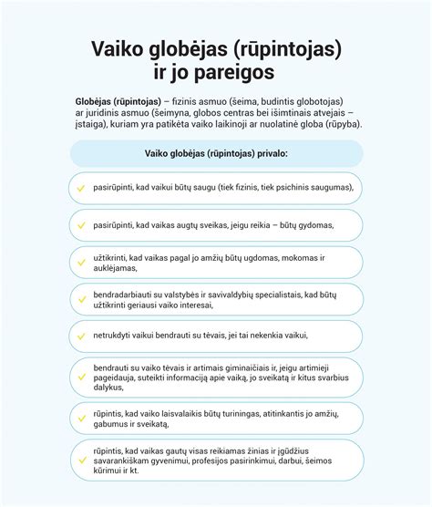 Infografika apie vaiko globos rūšis ir formas