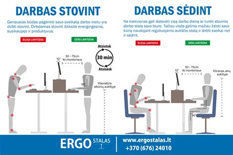 stalo ir kėdės reguliavimo svarba