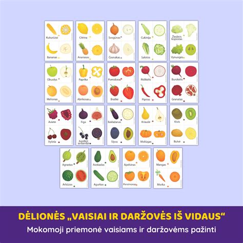 Įvairių spalvų vaisiai ir daržovės