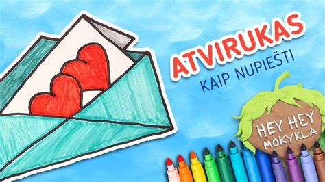 Atvirukas su širdelėmis vaikams