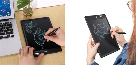 vaikų rankos piešia ant piešimo planšetės