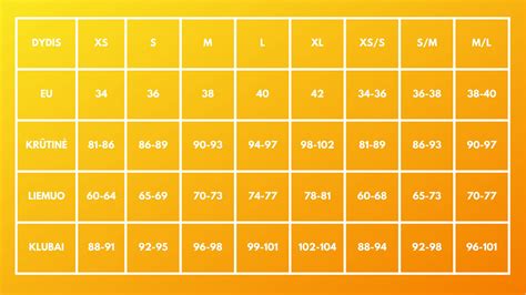 Vaikiškų kombinezonų dydžių lentelė