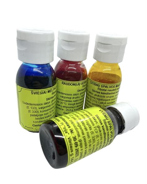 Maistiniai dažai, besisklaidantys skirtingos temperatūros vandenyje