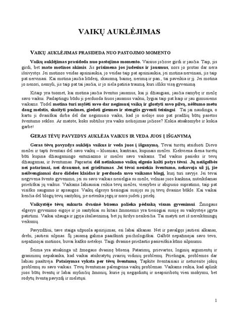 vaikų auklėjimas ir disciplina