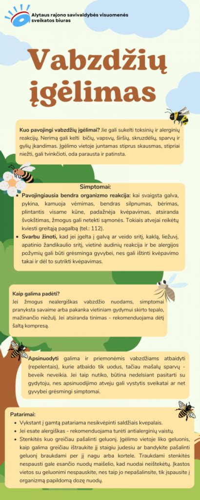 Dažniausi vasaros vabzdžiai ir jų įkandimų pasekmės