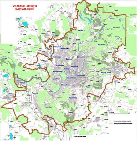 Vilniaus miesto žemėlapis su VGN lokacija