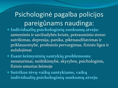 Pagalba psichologinių sunkumų atveju