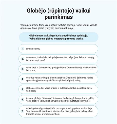 Globėjo (rūpintojo) pasiruošimo procesas
