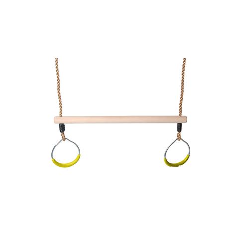 Medinė trapecija su gimnastikos žiedais