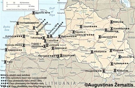 Latvijos žemėlapis su lankytinomis vietomis vaikams