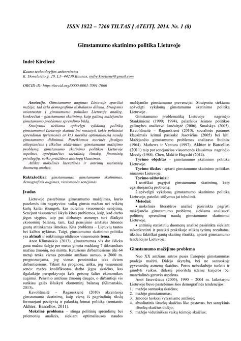 gimstamumo skatinimo priemonės