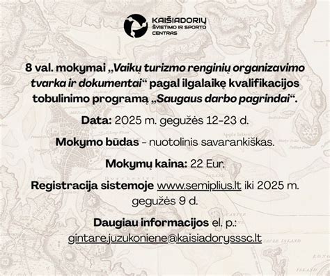 Schema, kaip gauti vaikų turizmo renginių organizavimo pažymėjimą