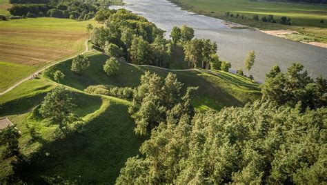 Lietuviškas kaimo vaizdas su javų laukais
