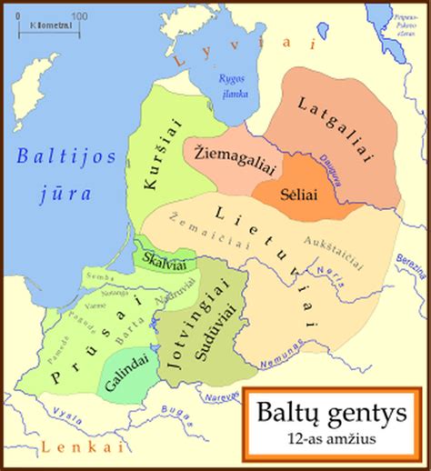 Baltų gentys ir jų gyvenamosios teritorijos